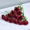 12pcs Roses Artificial Flowers Fake Roses Burgundy Silk Roses Wine Red Silk Flowers Rose with Long Stems